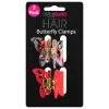 Style Studio Hair Butterfly Clamps 2pk - Red