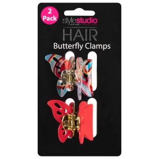 Style Studio Hair Butterfly Clamps 2pk - Red 3 Style Studio Hair Butterfly Clamps 2pk - Red