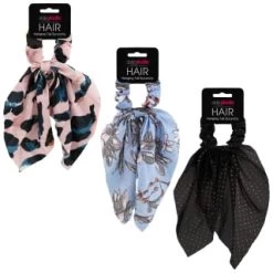 Style Studio Hair Scrunchy - Cream Plisse -Care Product Store 353039 hanging hair scunchie group 2