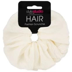 Style Studio Hair Scrunchy - Cream Plisse