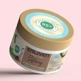 Enliven Softening 3-in-1 Hair Mask 350ml - Coconut & Macadamia 5 Enliven Softening 3-in-1 Hair Mask 350ml - Coconut & Macadamia - Image 3