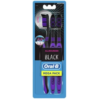 Oral B Oral-B Allrounder Black Toothbrush 3pk 3 Oral B Oral-B Allrounder Black Toothbrush 3pk