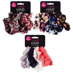 Style Studio Hair Scrunchies 5pk - Gold Stars -Care Product Store 390087 5pk style studio hair scrunchies group